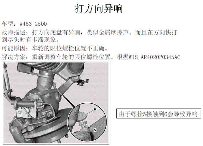 奔馳G500打方向異響